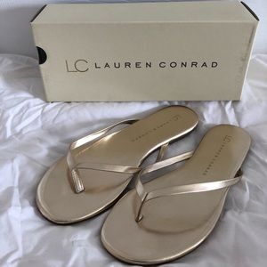 New Lauren Conrad Gold Flip Flops